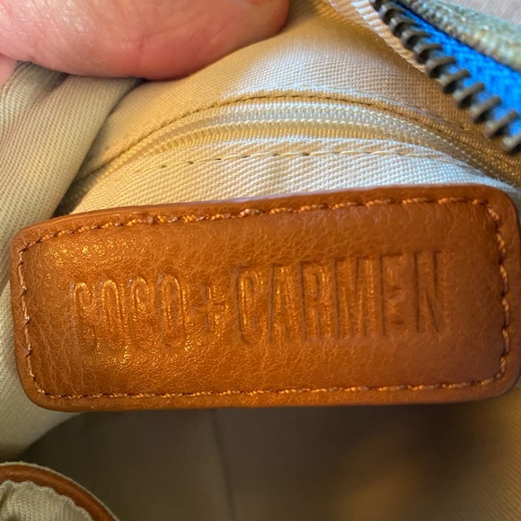 Coco & Carmen Canvas Crossbody with Brass and Leather details - Picture 4 of 7